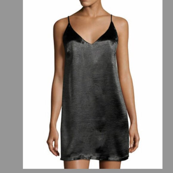 Mink Pink Boudoir Satin Slip Dress – Black - Picture 3 of 4